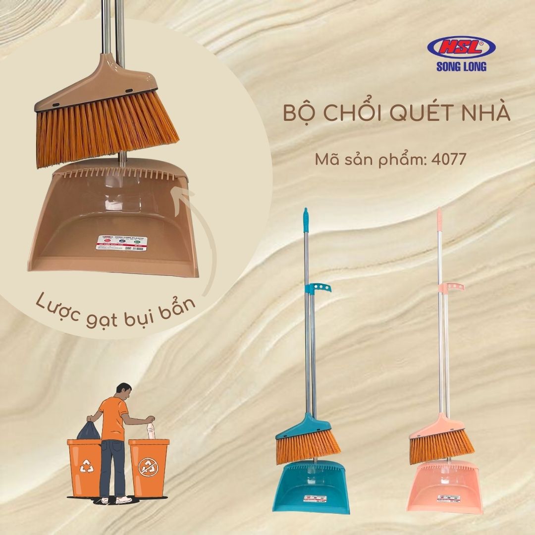 BỘ CHỔI QUÉT HÓT RÁC - Nhựa Song Long - BỘ CHỔI QUÉT NHÀ